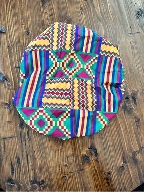 Vibrant Multicolor African Print Satin Lined Bonnet